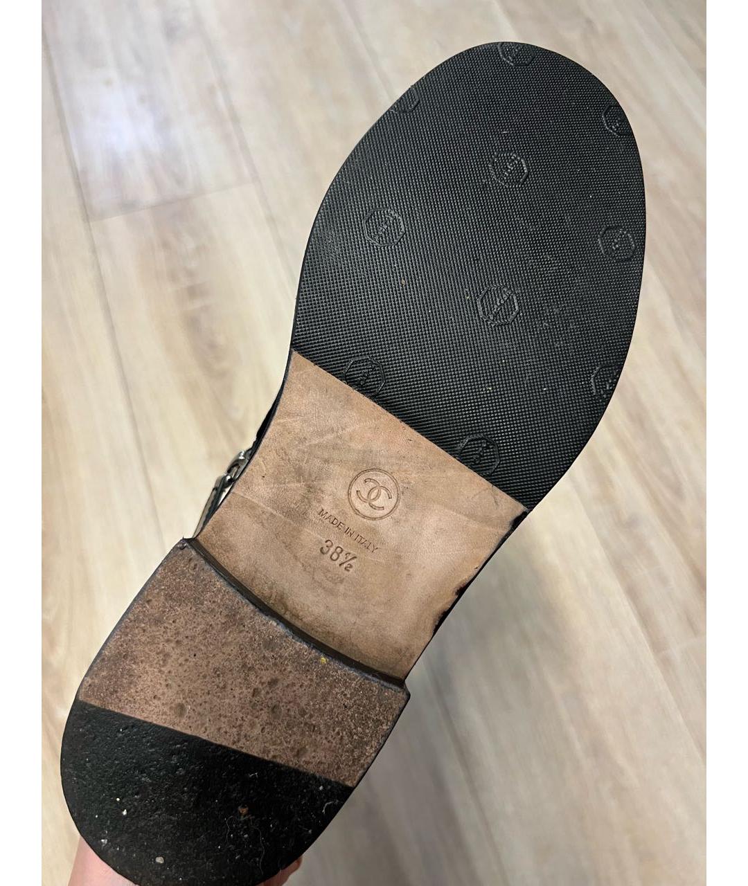 CHANEL Черные бархатные ботинки, фото 6