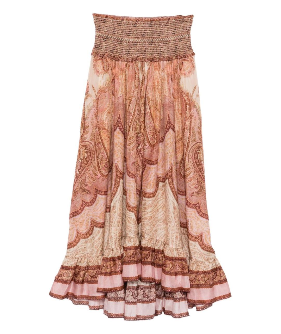 ZIMMERMANN Красная шелковая юбка макси, фото 1