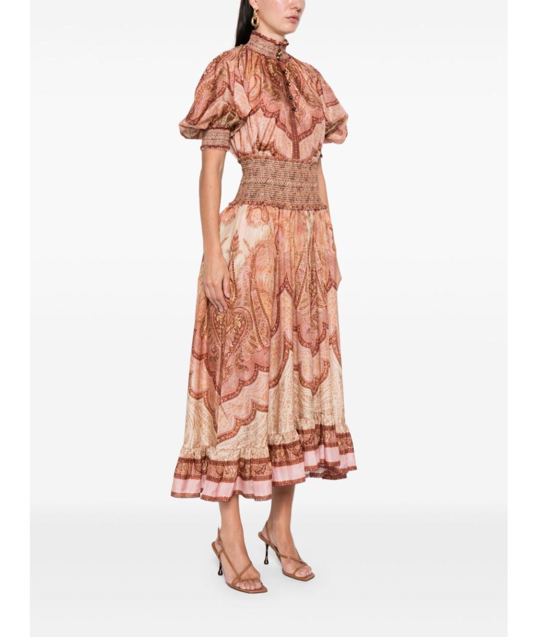 ZIMMERMANN Красная шелковая юбка макси, фото 5