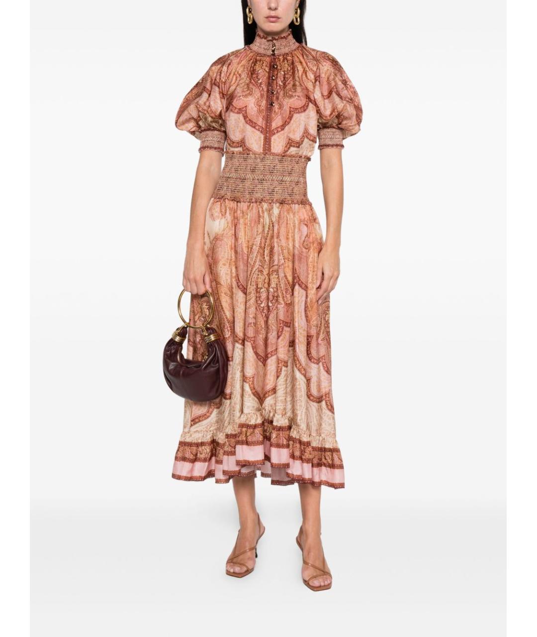 ZIMMERMANN Красная шелковая юбка макси, фото 4