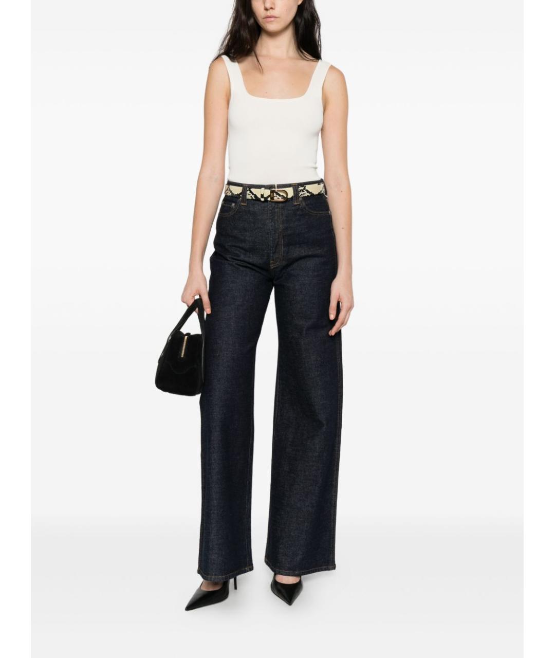 KHAITE Синие хлопковые джинсы клеш, фото 2