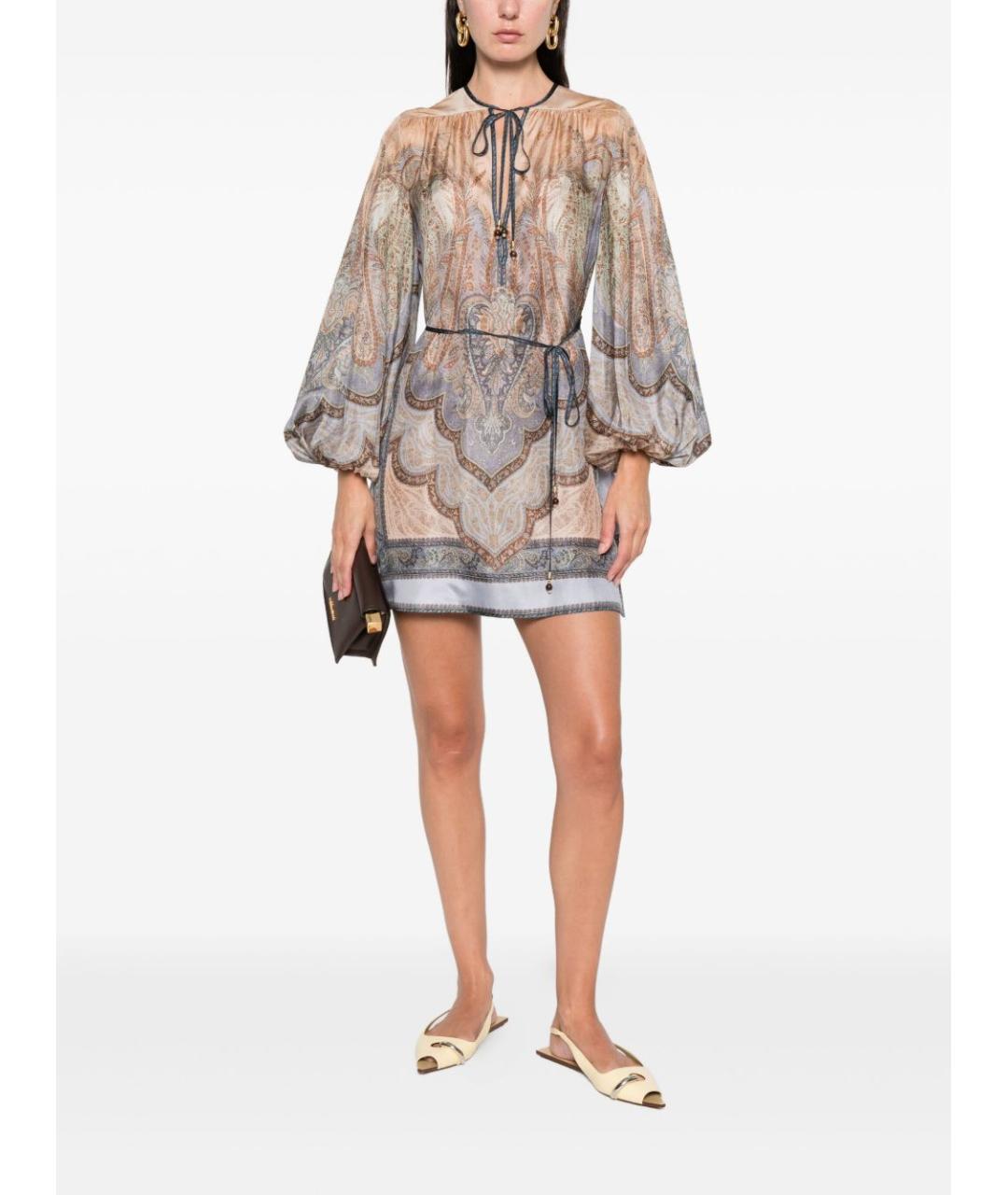 ZIMMERMANN Синее шелковое повседневное платье, фото 2