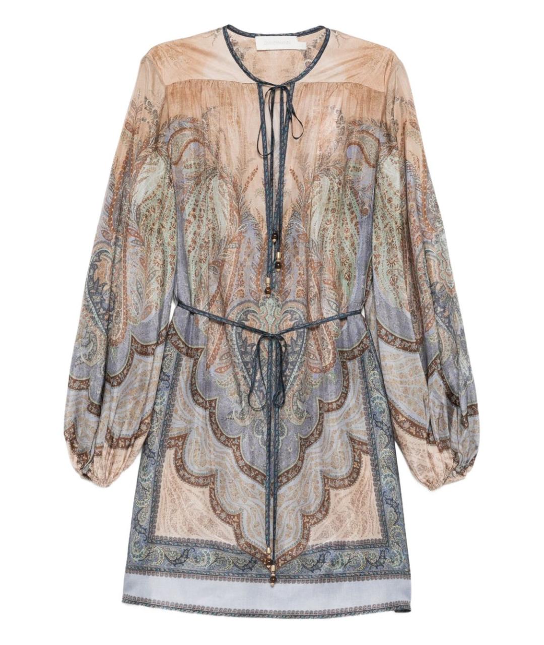ZIMMERMANN Синее шелковое повседневное платье, фото 1