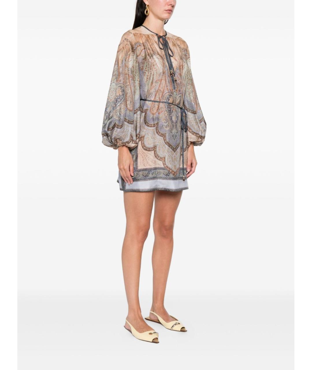 ZIMMERMANN Синее шелковое повседневное платье, фото 4