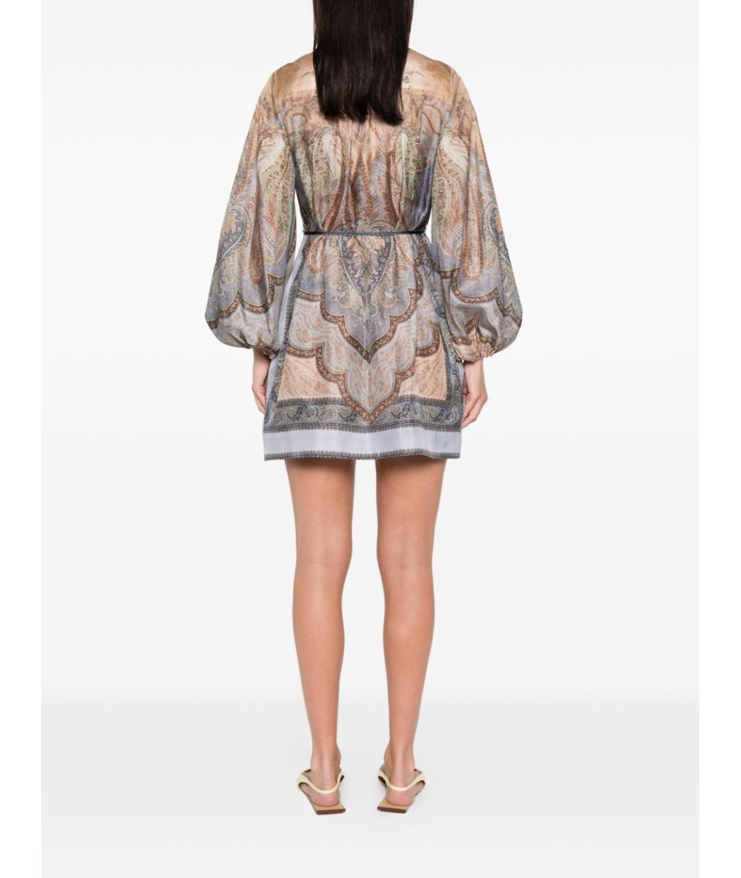 ZIMMERMANN Синее шелковое повседневное платье, фото 5