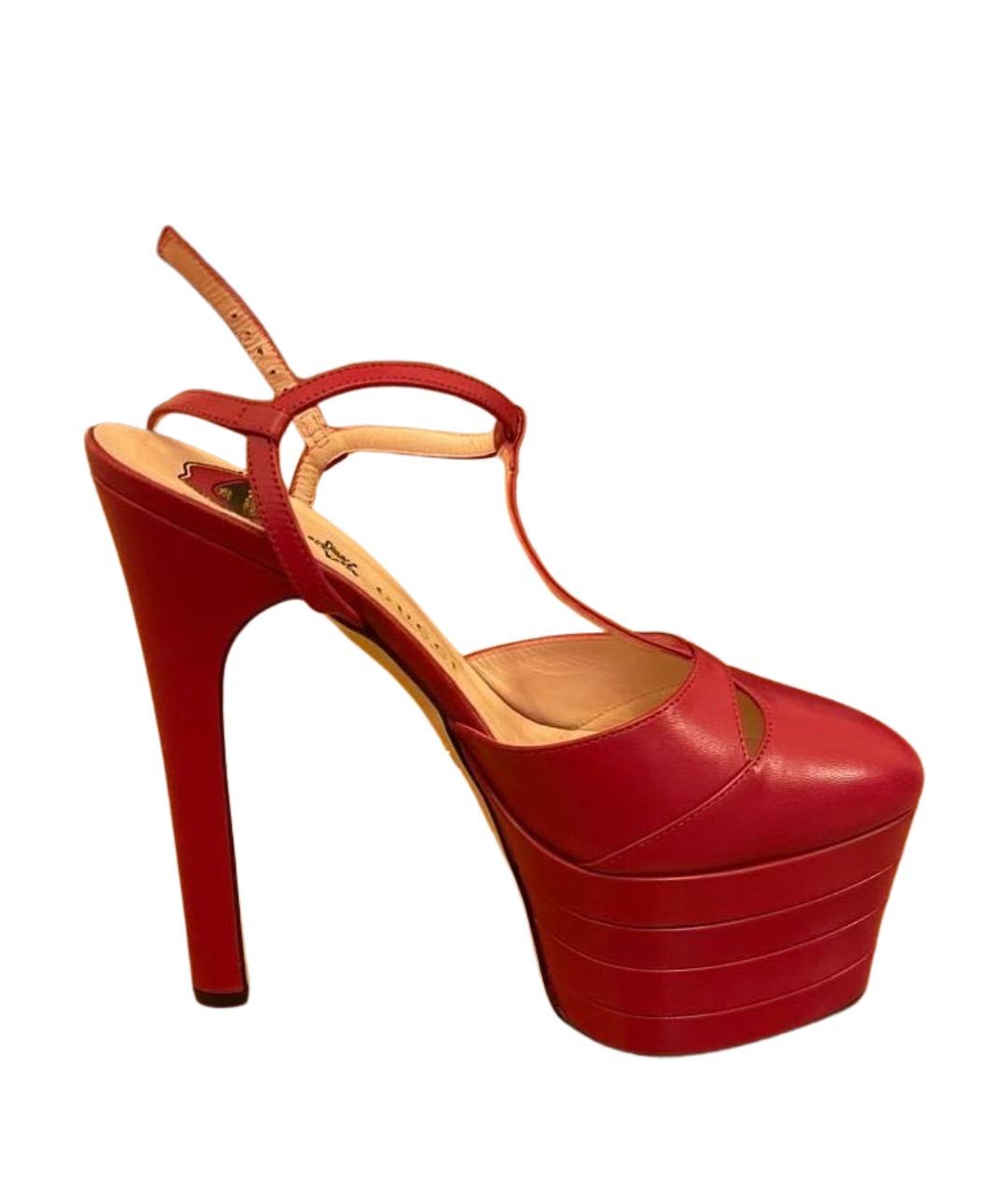 GUCCI Красные кожаные туфли, фото 1