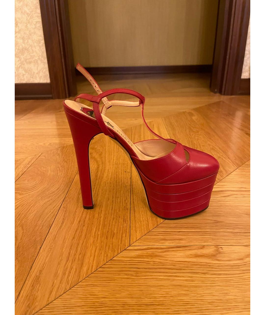 GUCCI Красные кожаные туфли, фото 9