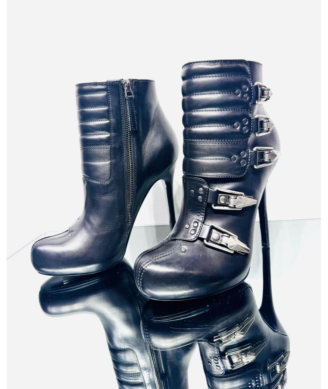 ALEXANDER MCQUEEN Черные кожаные ботинки, фото 3