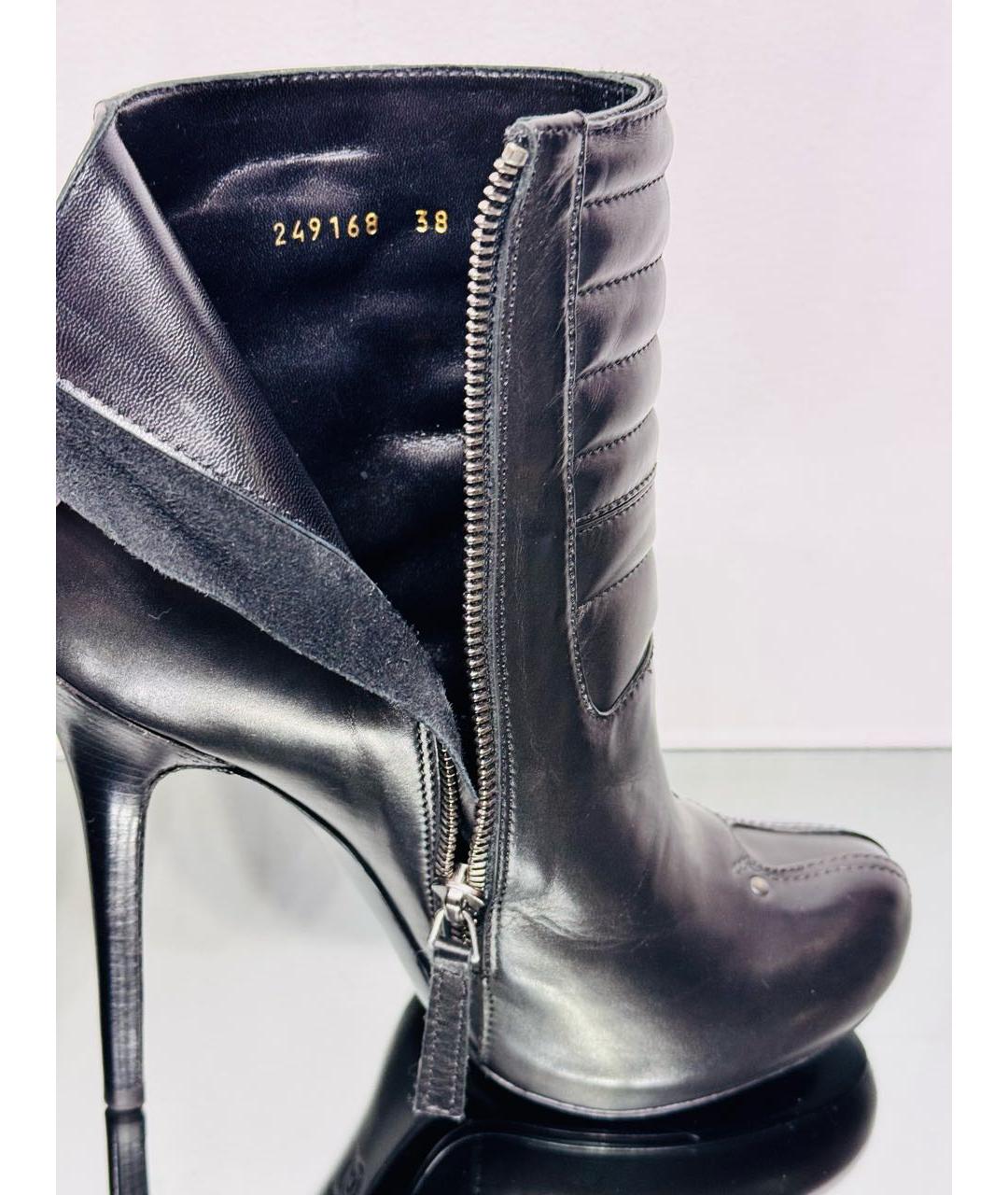ALEXANDER MCQUEEN Черные кожаные ботинки, фото 6