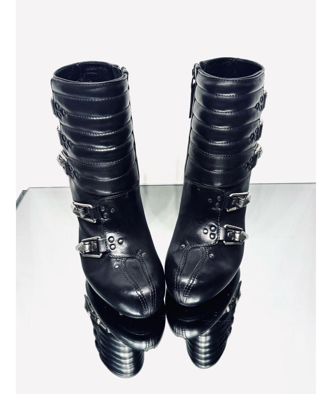 ALEXANDER MCQUEEN Черные кожаные ботинки, фото 2