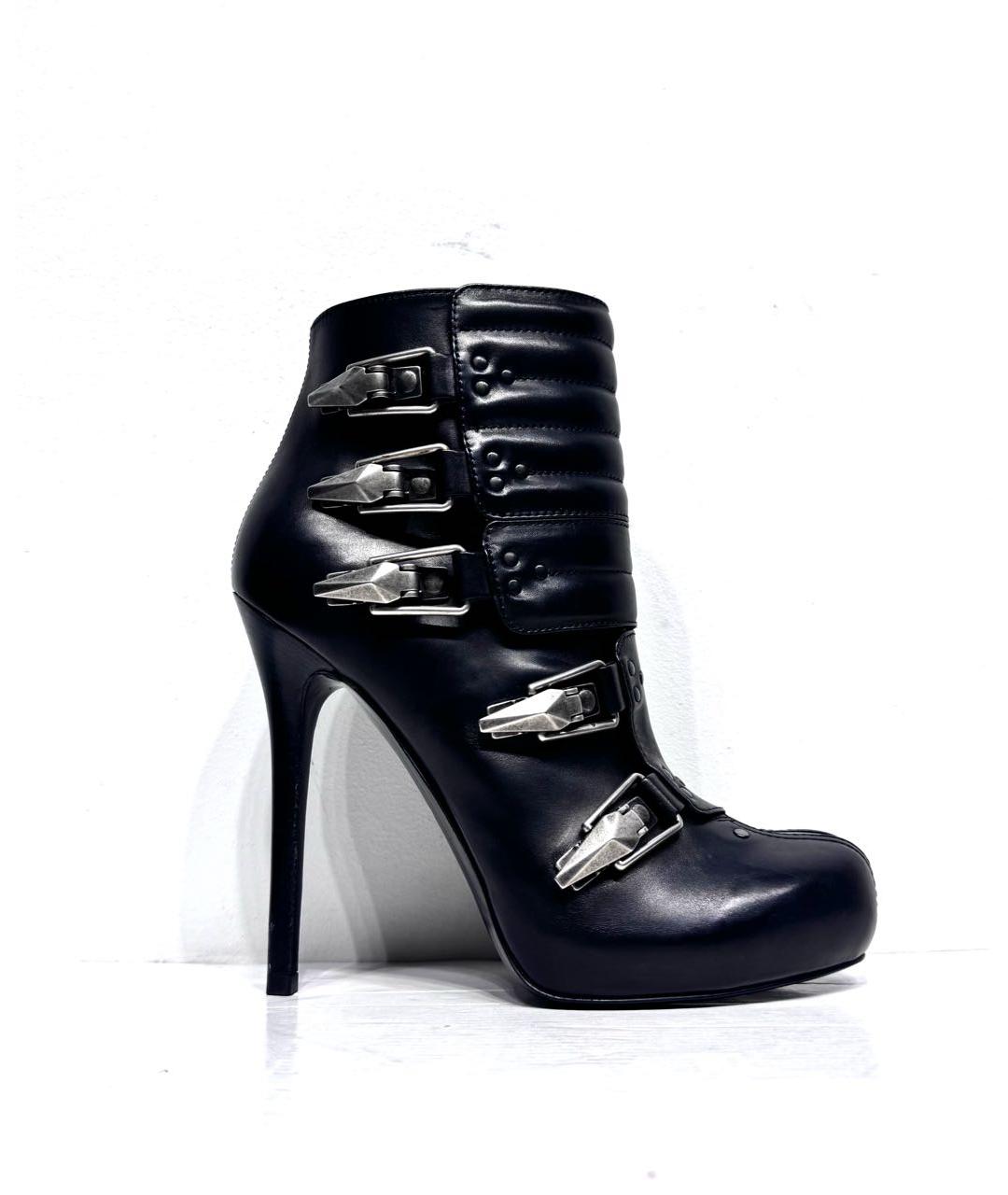 ALEXANDER MCQUEEN Черные кожаные ботинки, фото 9