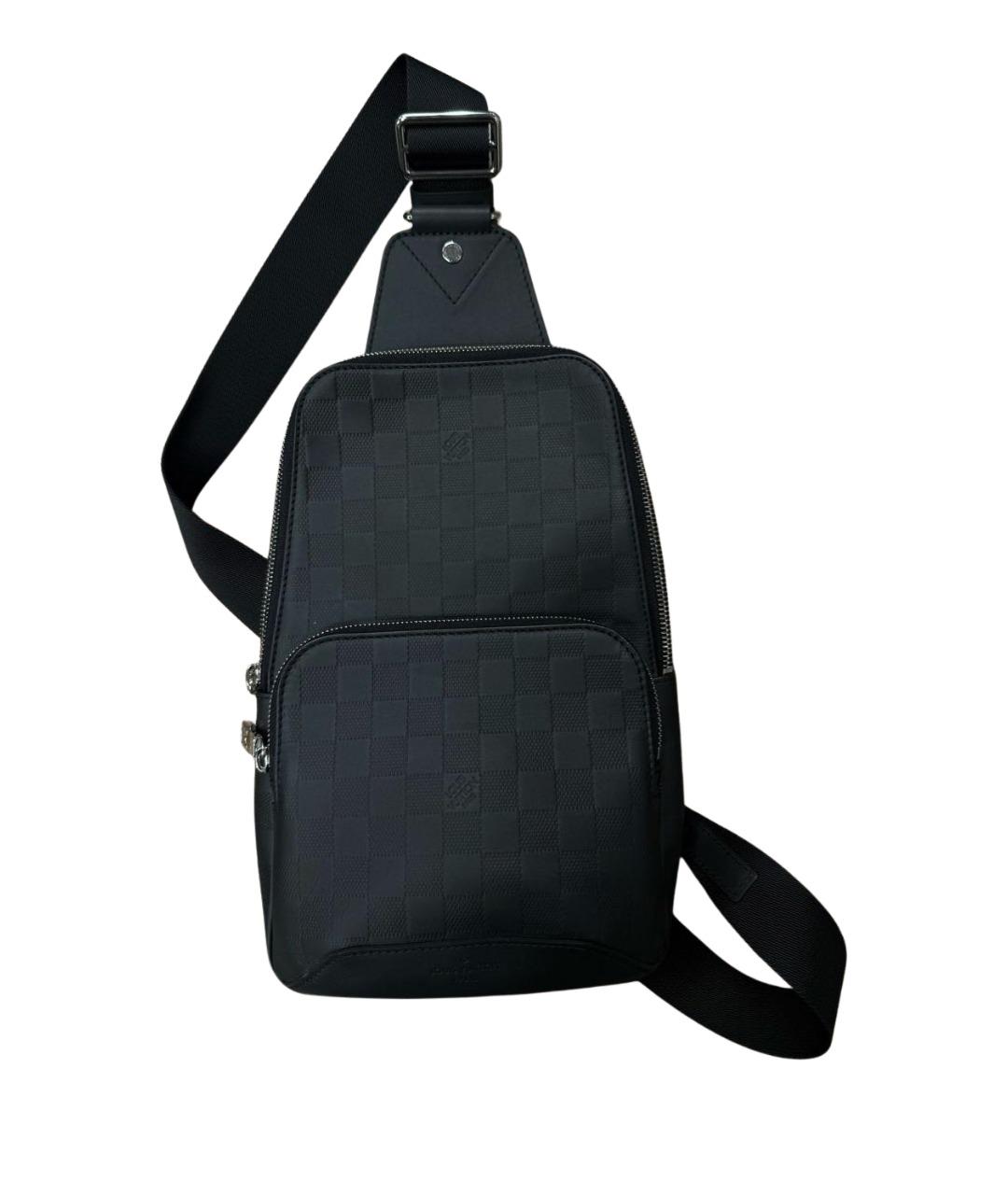 LOUIS VUITTON Черная кожаная сумка на плечо, фото 1