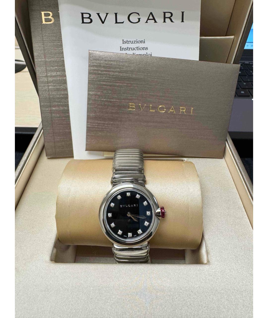 BVLGARI Черные металлические часы, фото 8