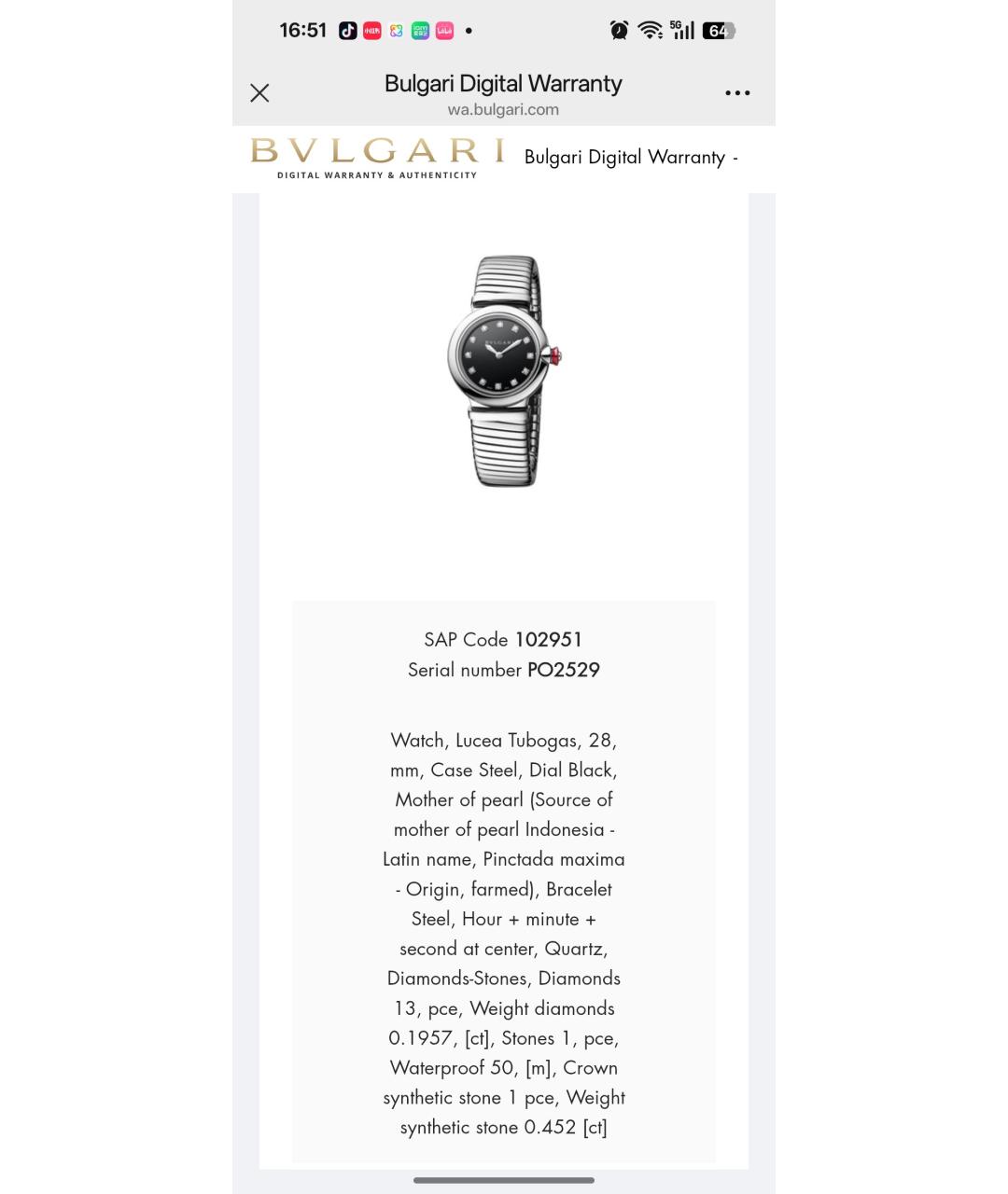 BVLGARI Черные металлические часы, фото 2