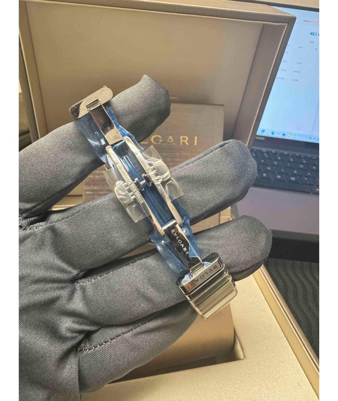 BVLGARI Черные металлические часы, фото 7