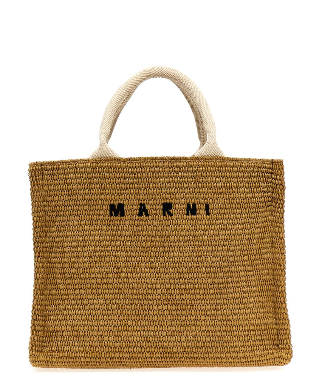 MARNI Бежевая хлопковая сумка тоут, фото 1