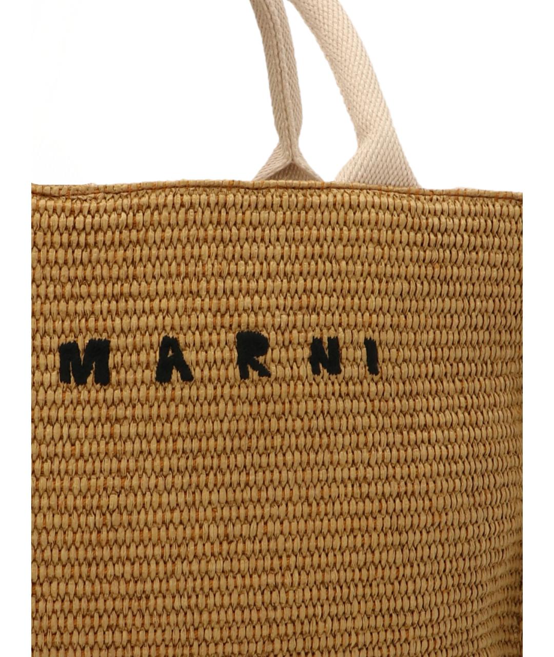 MARNI Бежевая хлопковая сумка тоут, фото 3