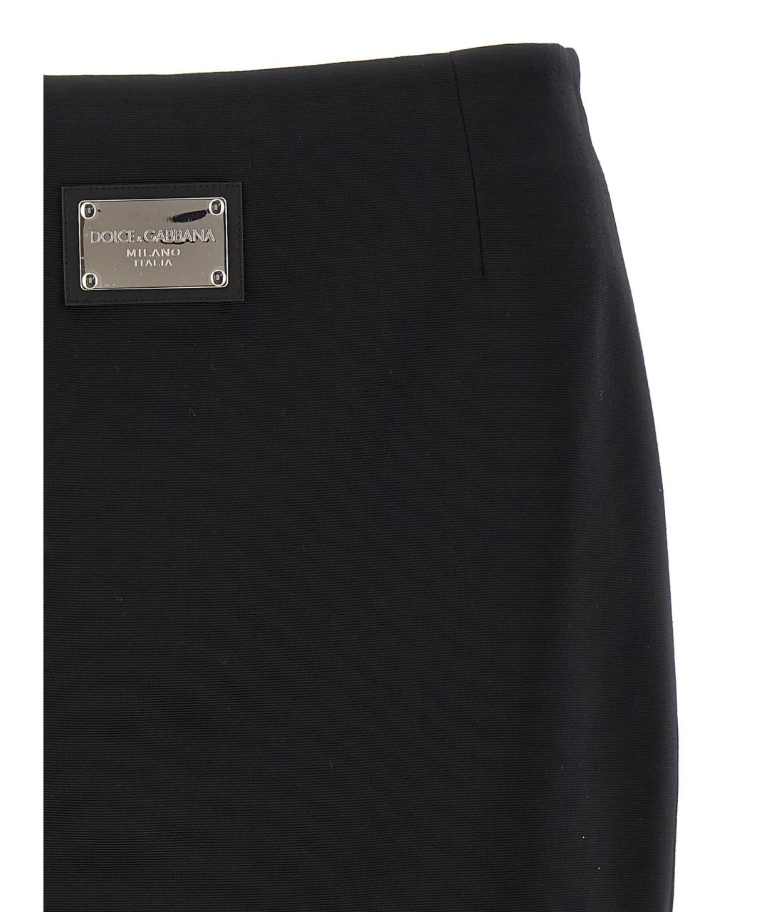 DOLCE&GABBANA Черная вискозная юбка мини, фото 3