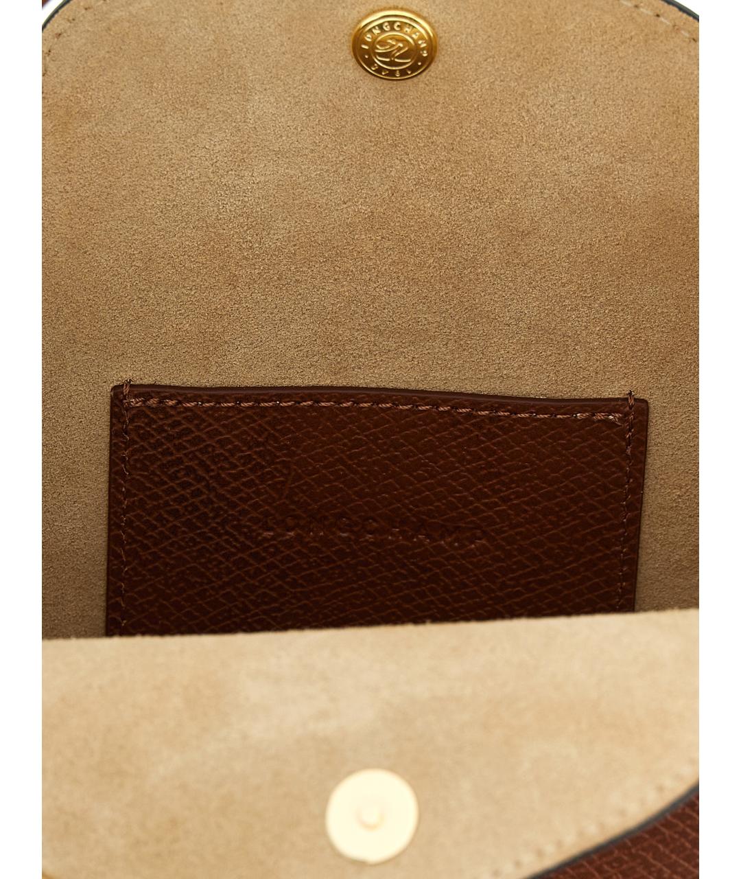 LONGCHAMP Коричневая кожаная сумка через плечо, фото 4