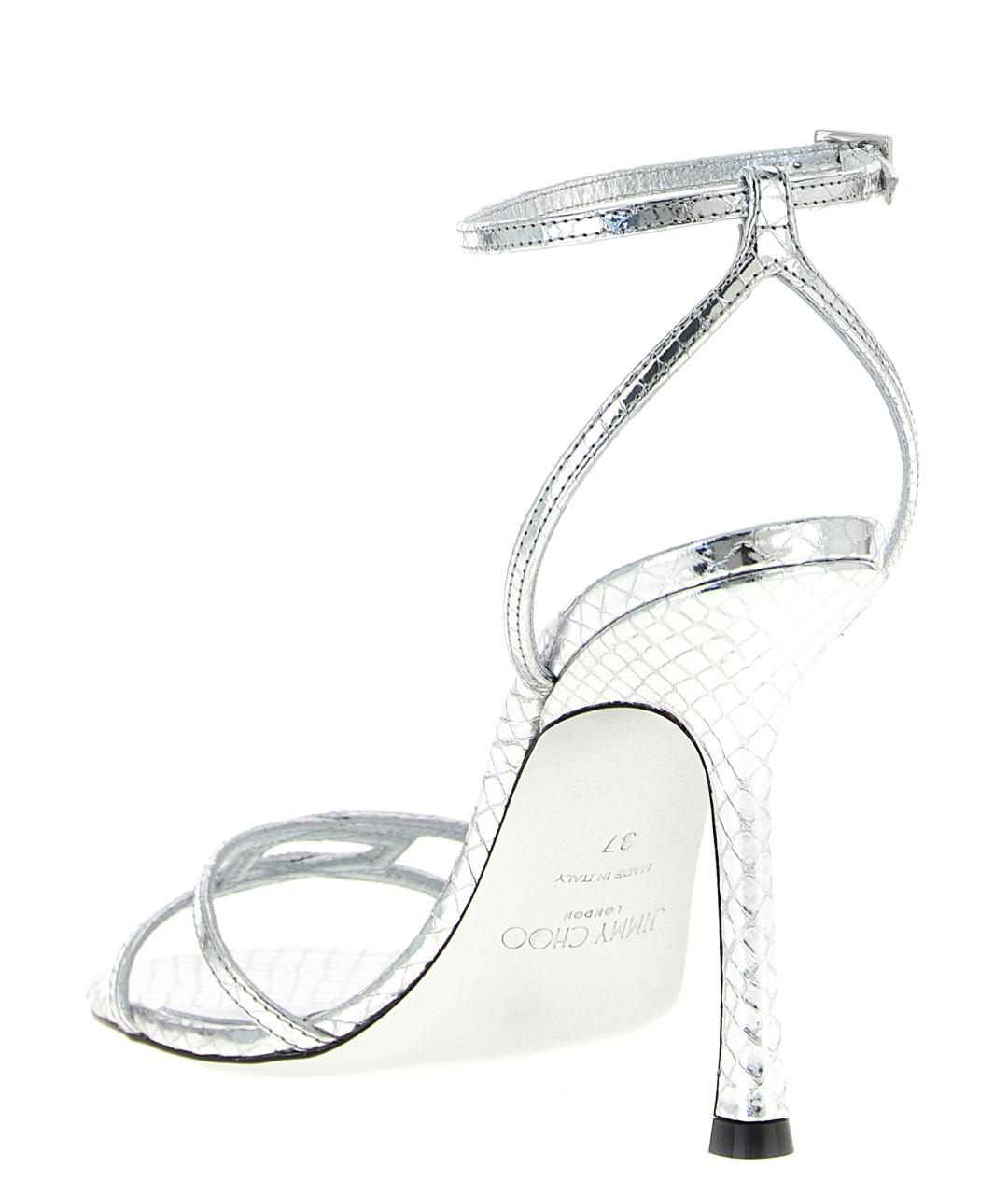 JIMMY CHOO Серебряные кожаные туфли, фото 3