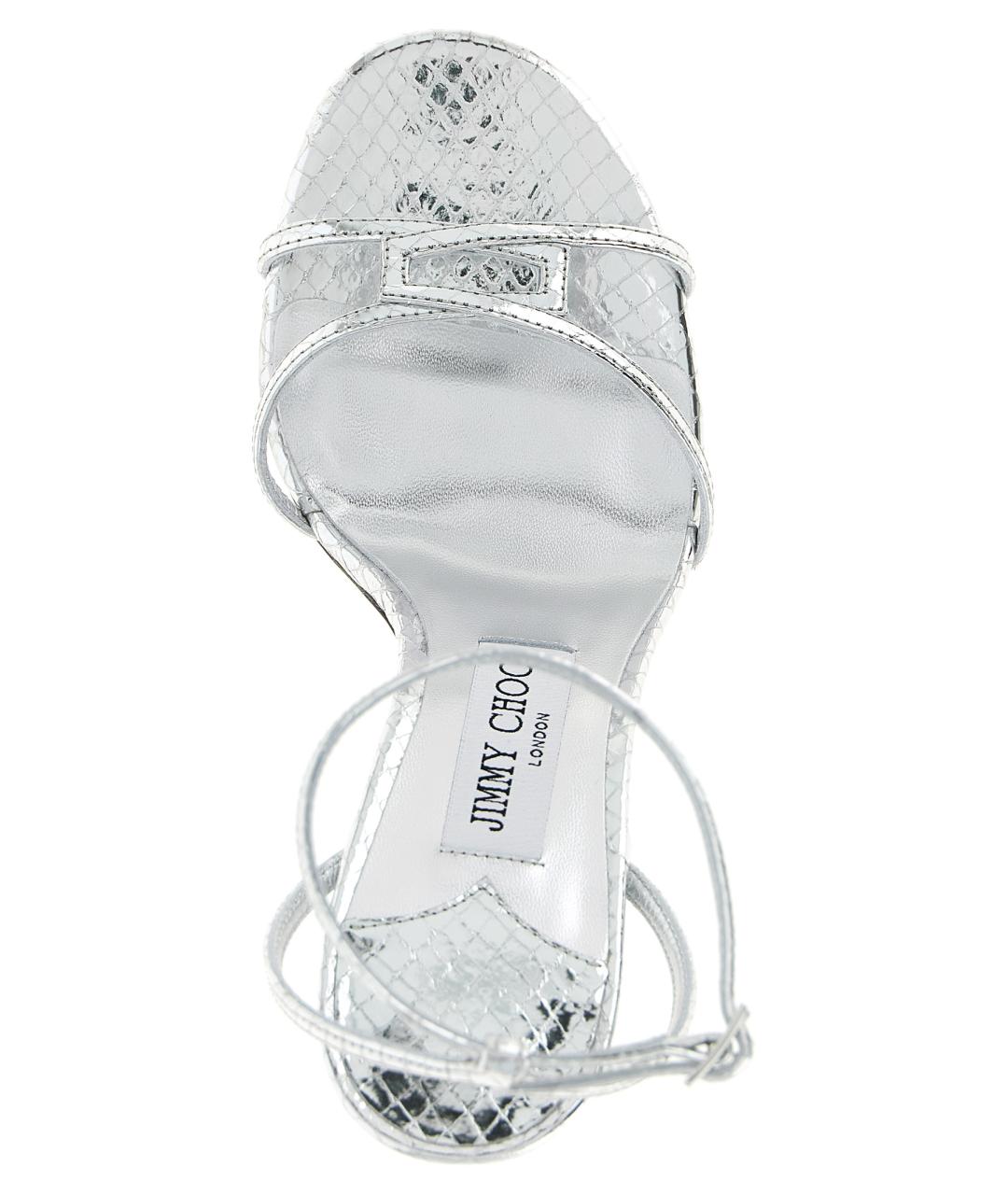 JIMMY CHOO Серебряные кожаные туфли, фото 4