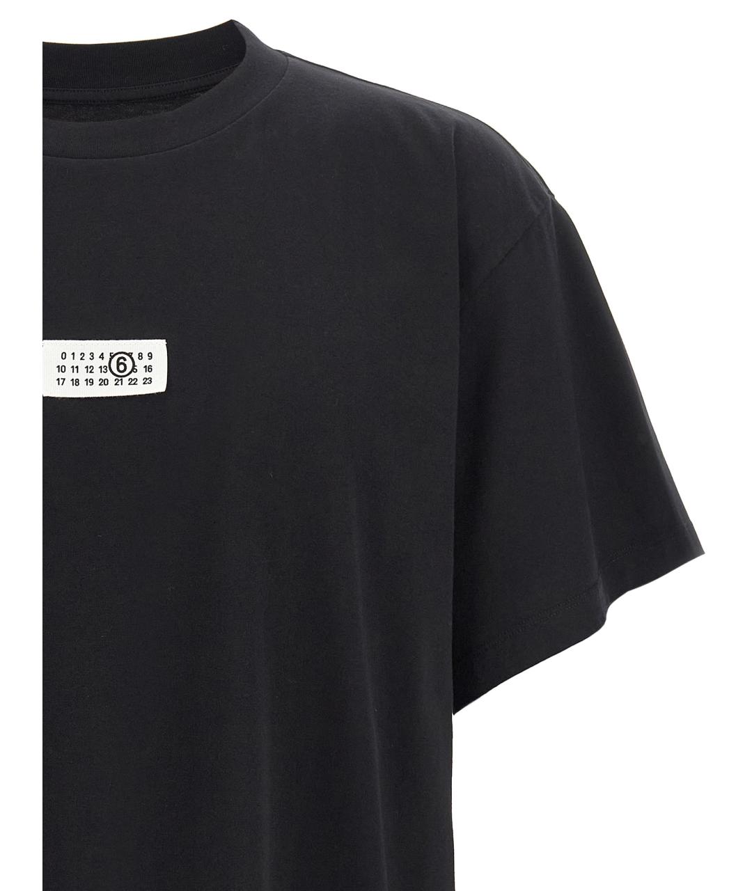 MM6 MAISON MARGIELA Черная хлопковая футболка, фото 3