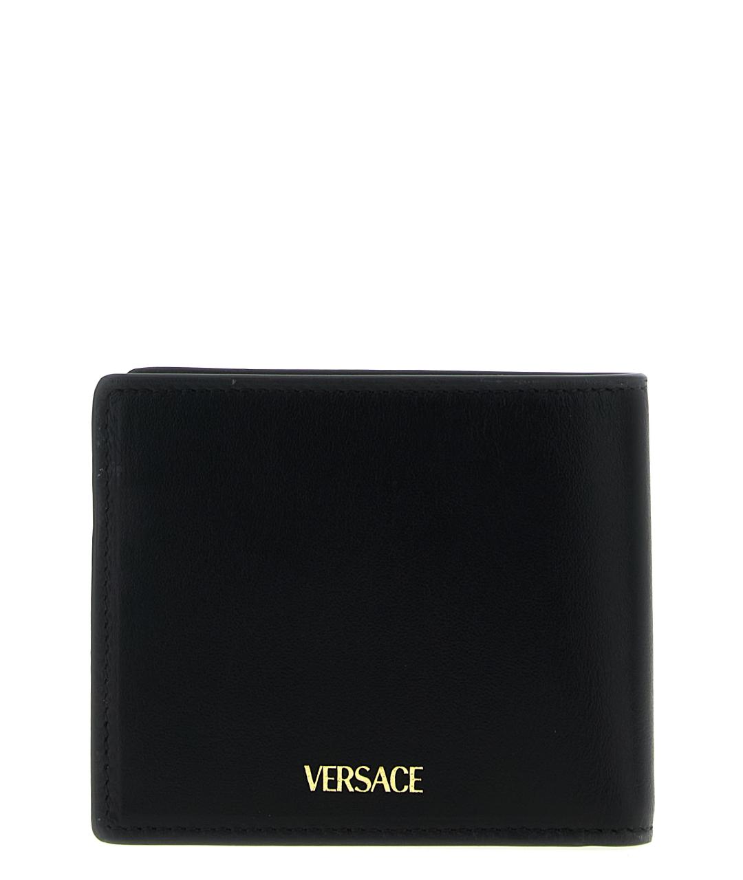 VERSACE Черный кожаный кошелек, фото 2