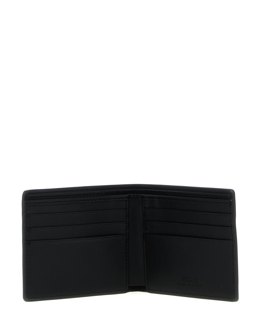 VERSACE Черный кожаный кошелек, фото 3