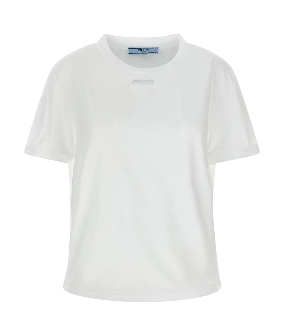 PRADA Белая хлопковая футболка, фото 1