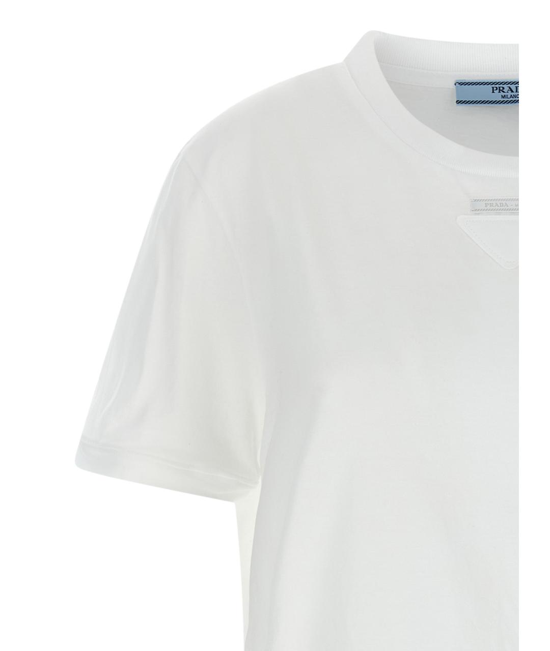 PRADA Белая хлопковая футболка, фото 3