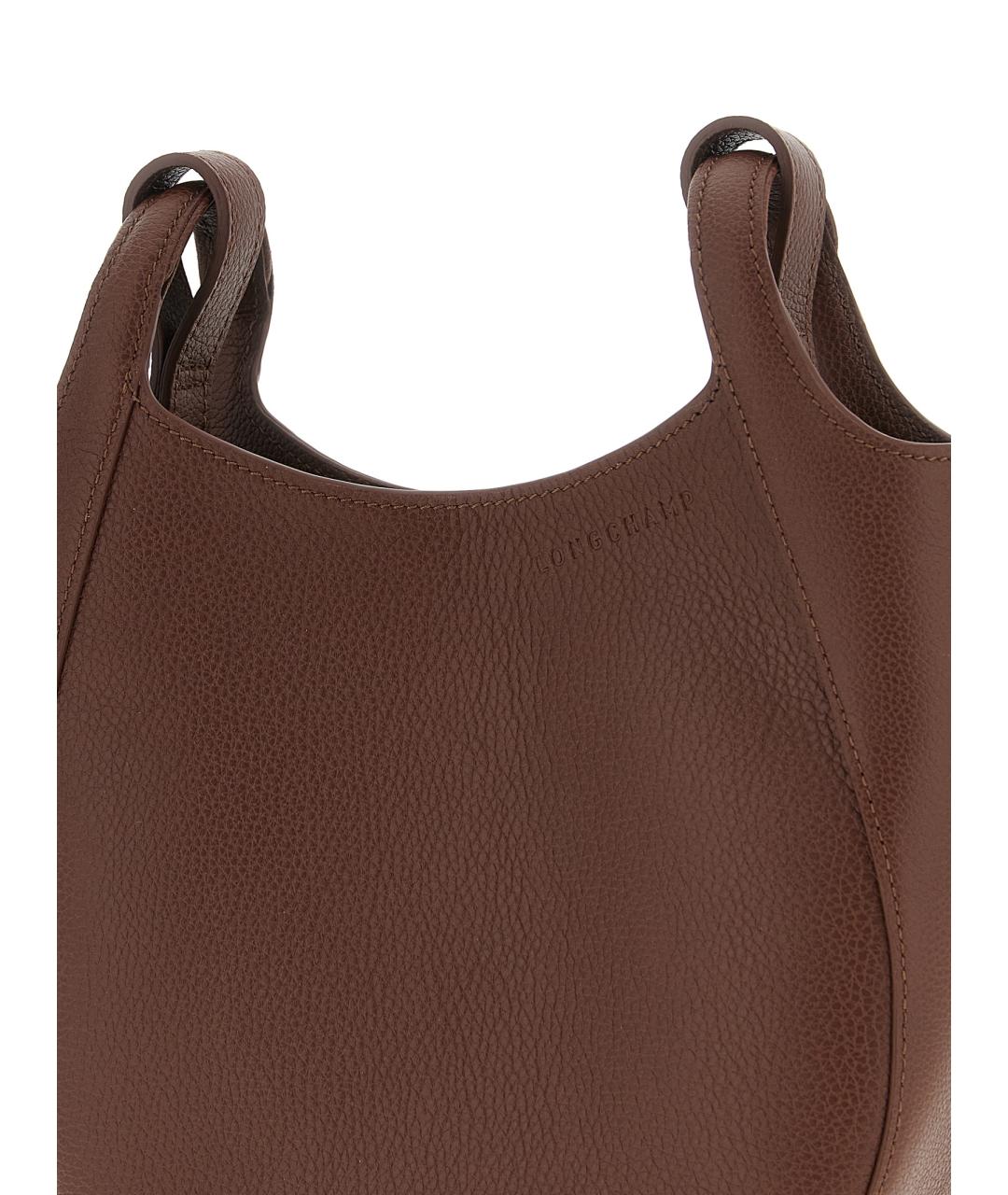 LONGCHAMP Коричневая кожаная сумка через плечо, фото 3