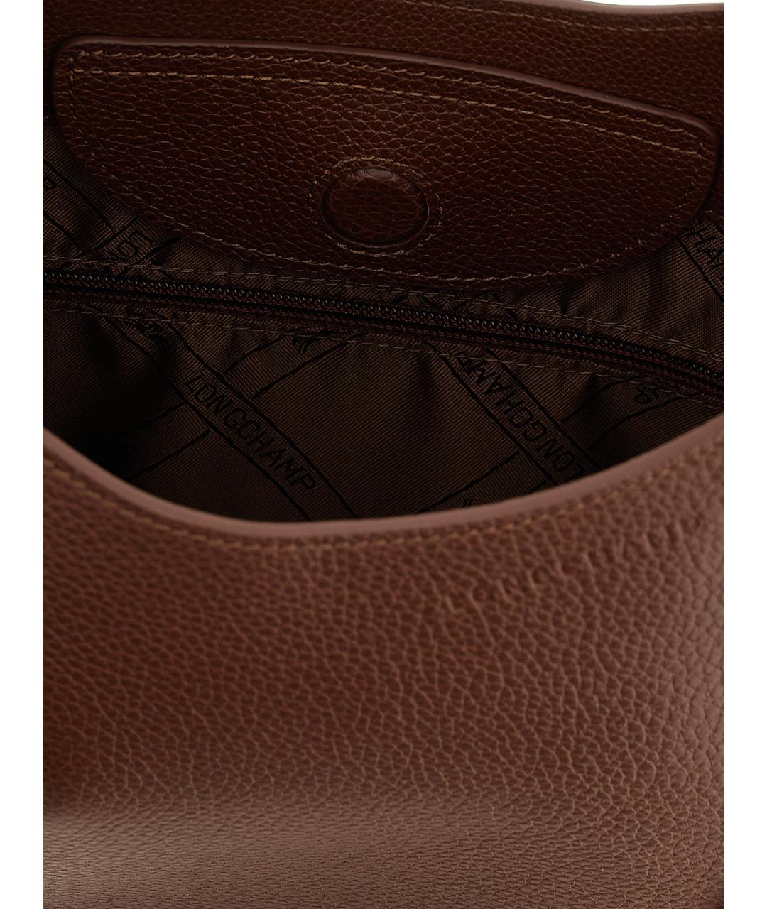 LONGCHAMP Коричневая кожаная сумка через плечо, фото 4