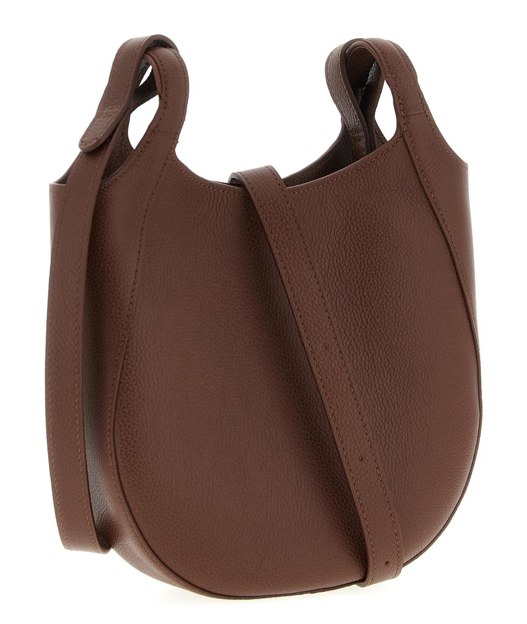 LONGCHAMP Коричневая кожаная сумка через плечо, фото 2