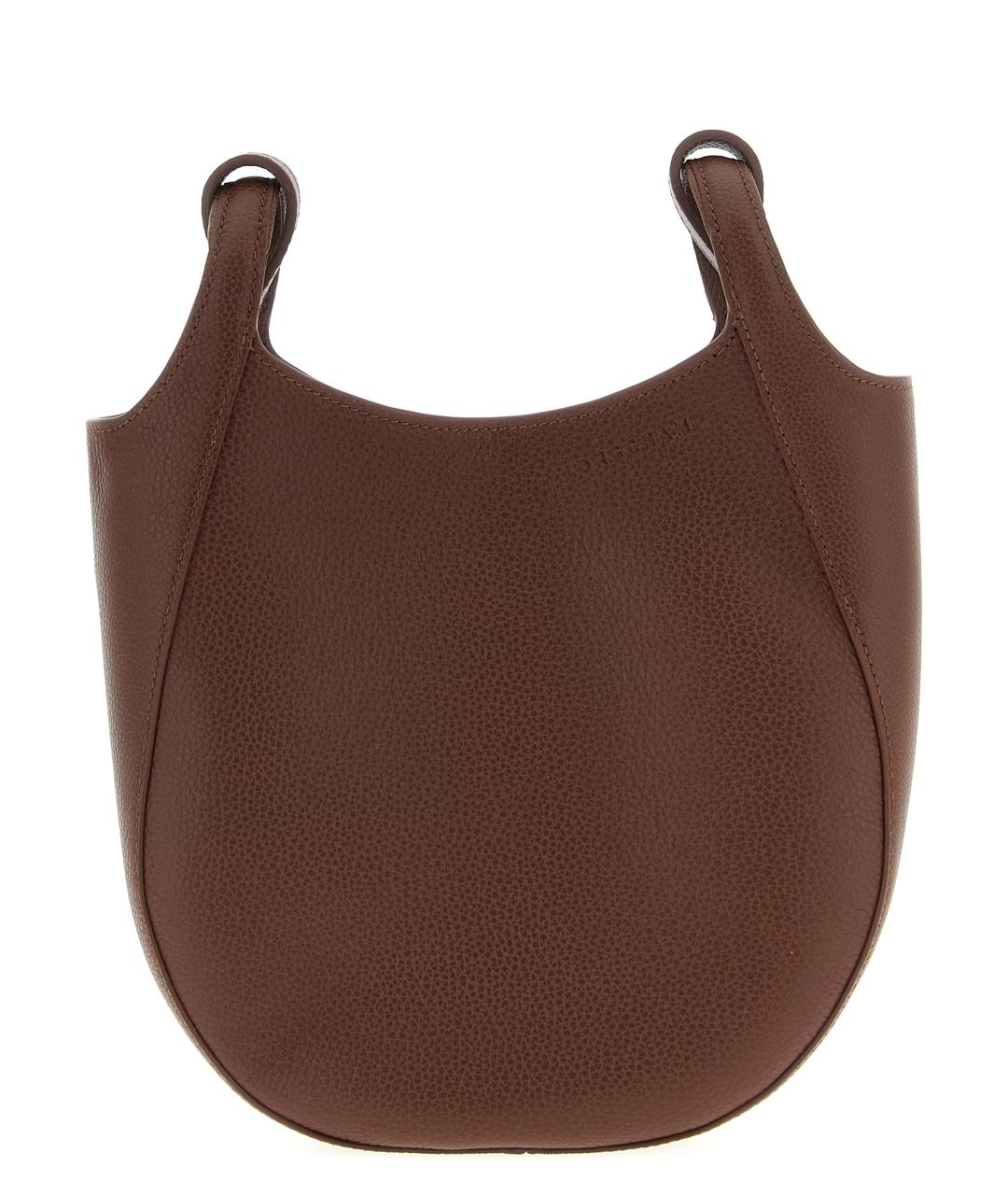 LONGCHAMP Коричневая кожаная сумка через плечо, фото 1