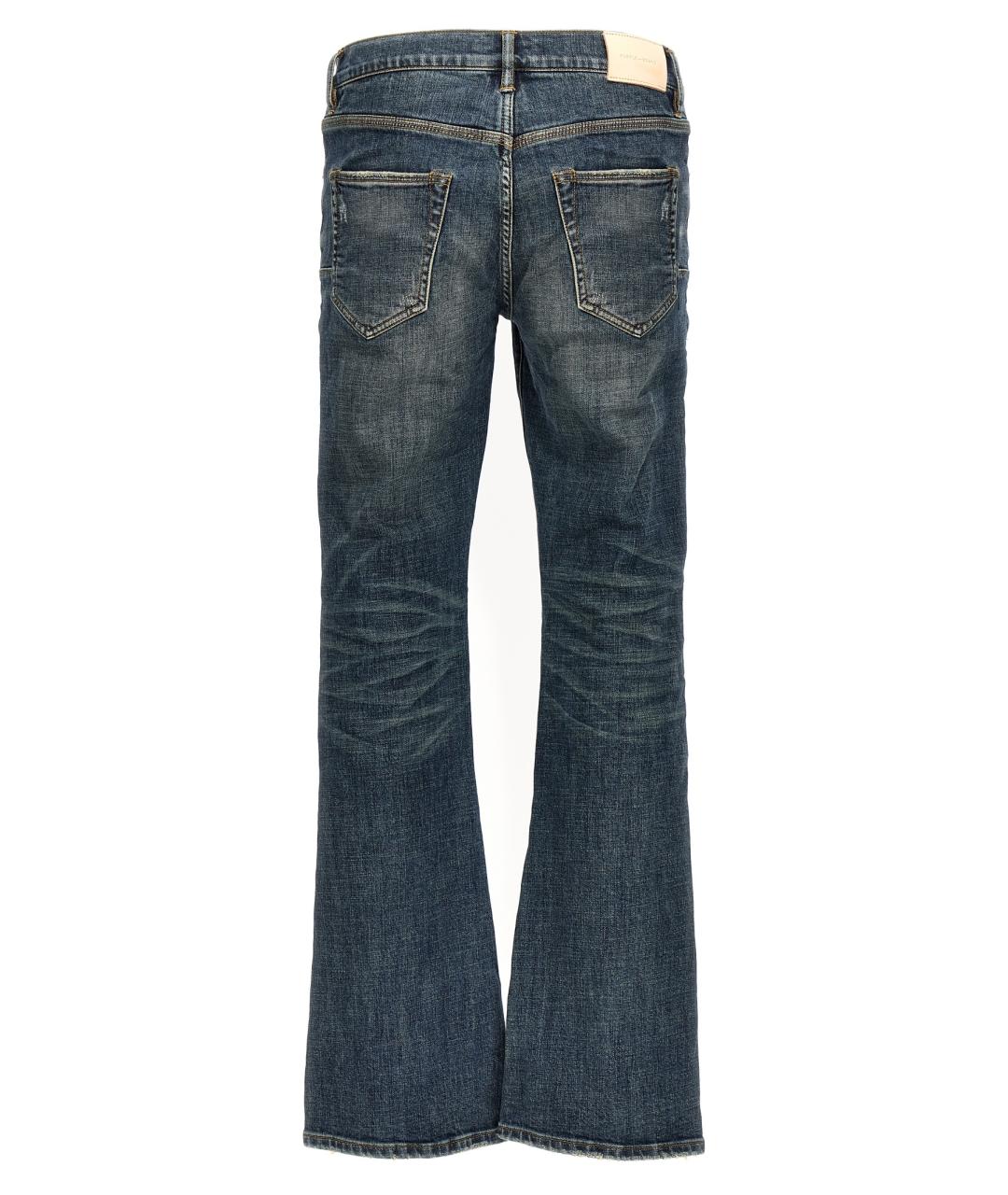 PURPLE Синие хлопковые прямые джинсы, фото 2