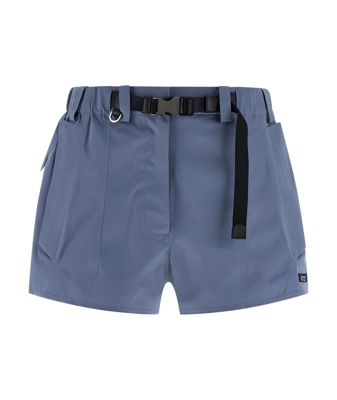 PRADA Голубые полиэстеровые шорты, фото 1