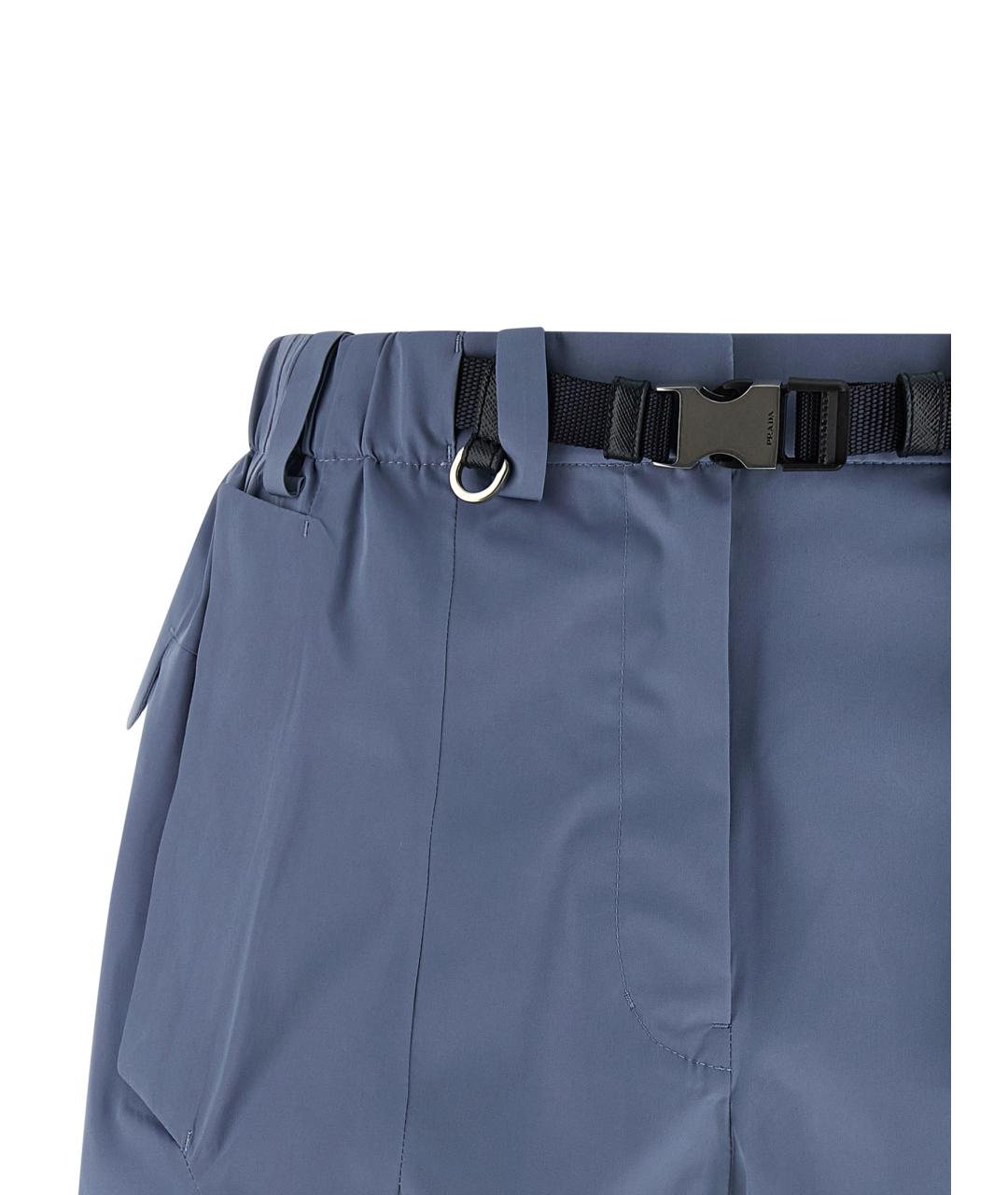 PRADA Голубые полиэстеровые шорты, фото 3