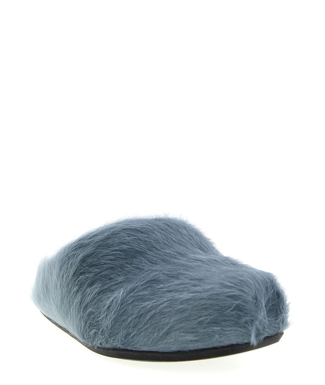 MARNI Голубые кожаные шлепанцы, фото 2