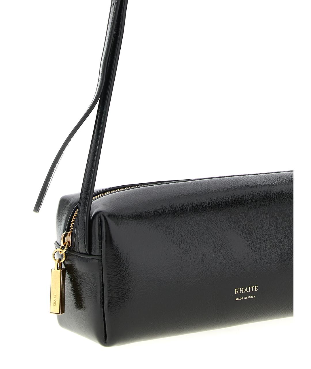 KHAITE Черная кожаная сумка через плечо, фото 3