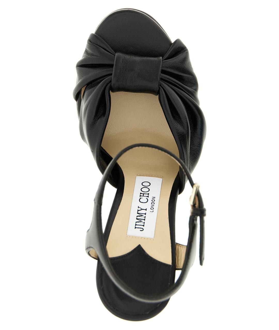 JIMMY CHOO Черные бархатные туфли, фото 4