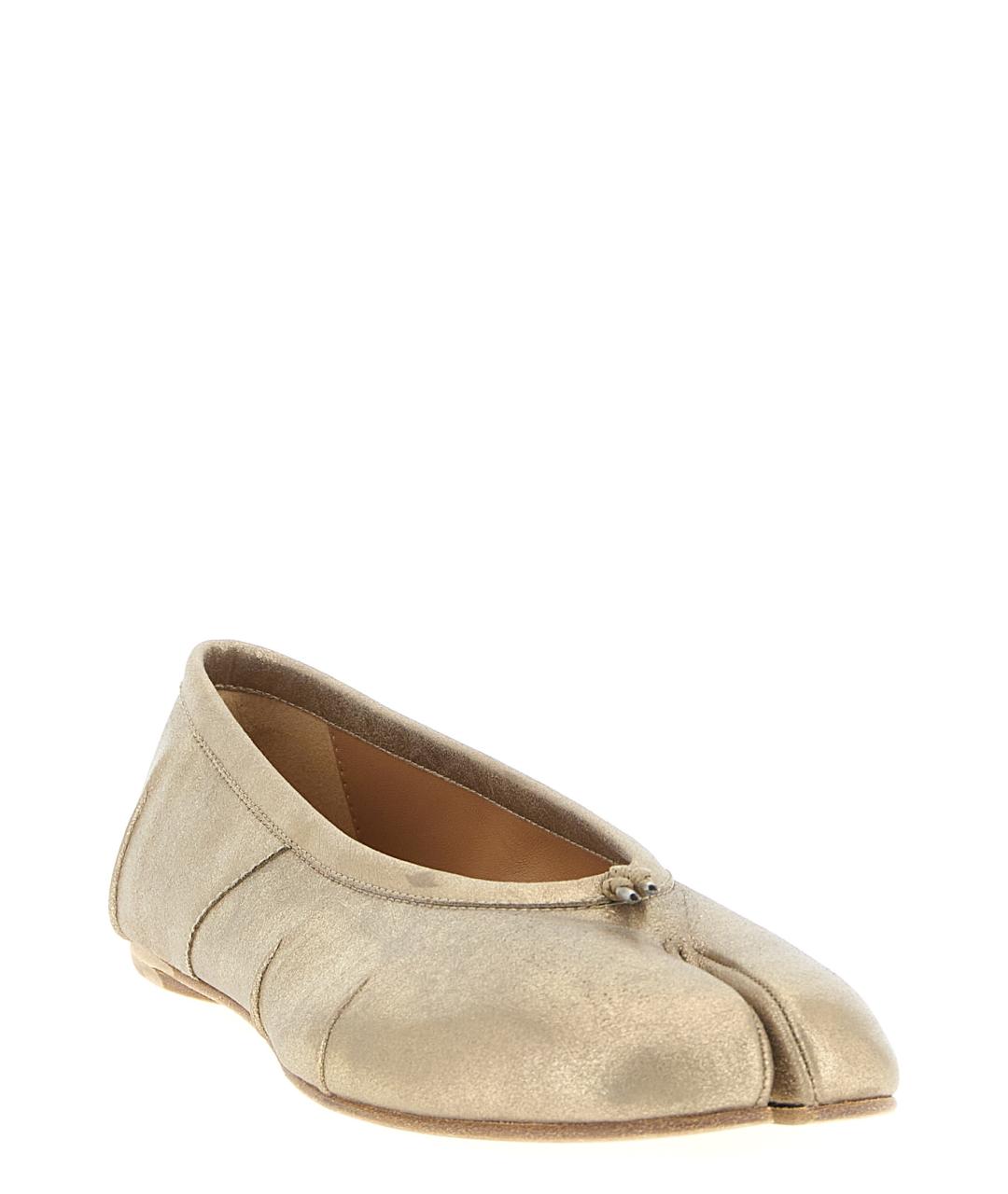 MAISON MARGIELA Золотые кожаные балетки, фото 2