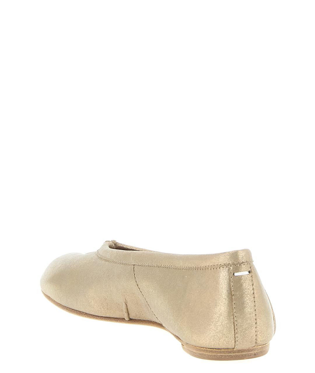 MAISON MARGIELA Золотые кожаные балетки, фото 3