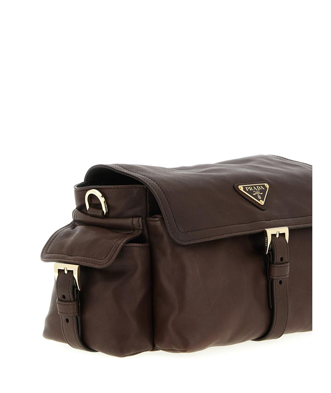 PRADA Коричневая кожаная сумка через плечо, фото 3