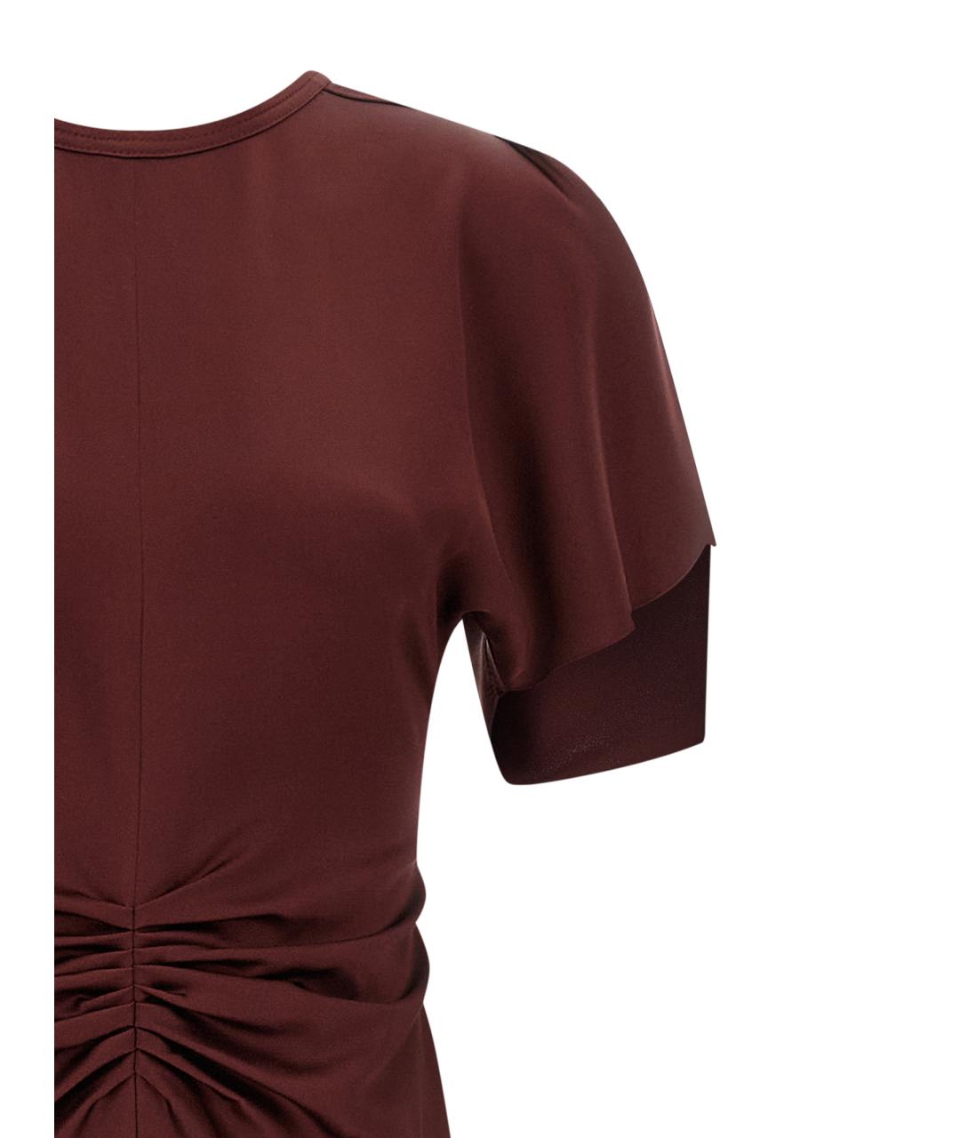 VICTORIA BECKHAM Бордовое ацетатное платье, фото 3