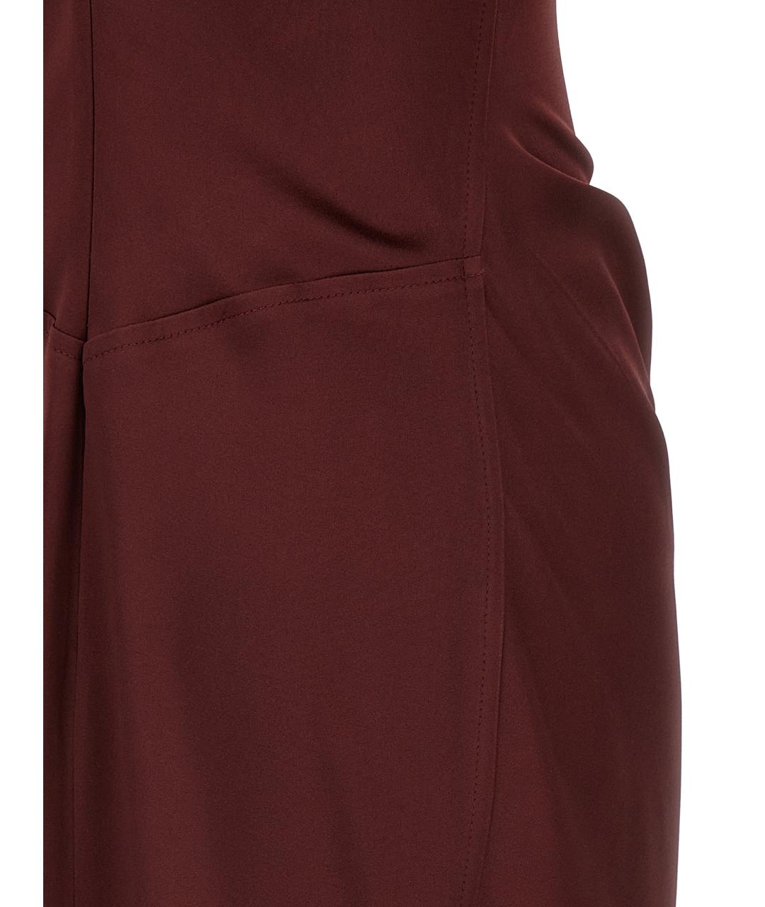 VICTORIA BECKHAM Бордовое ацетатное платье, фото 4