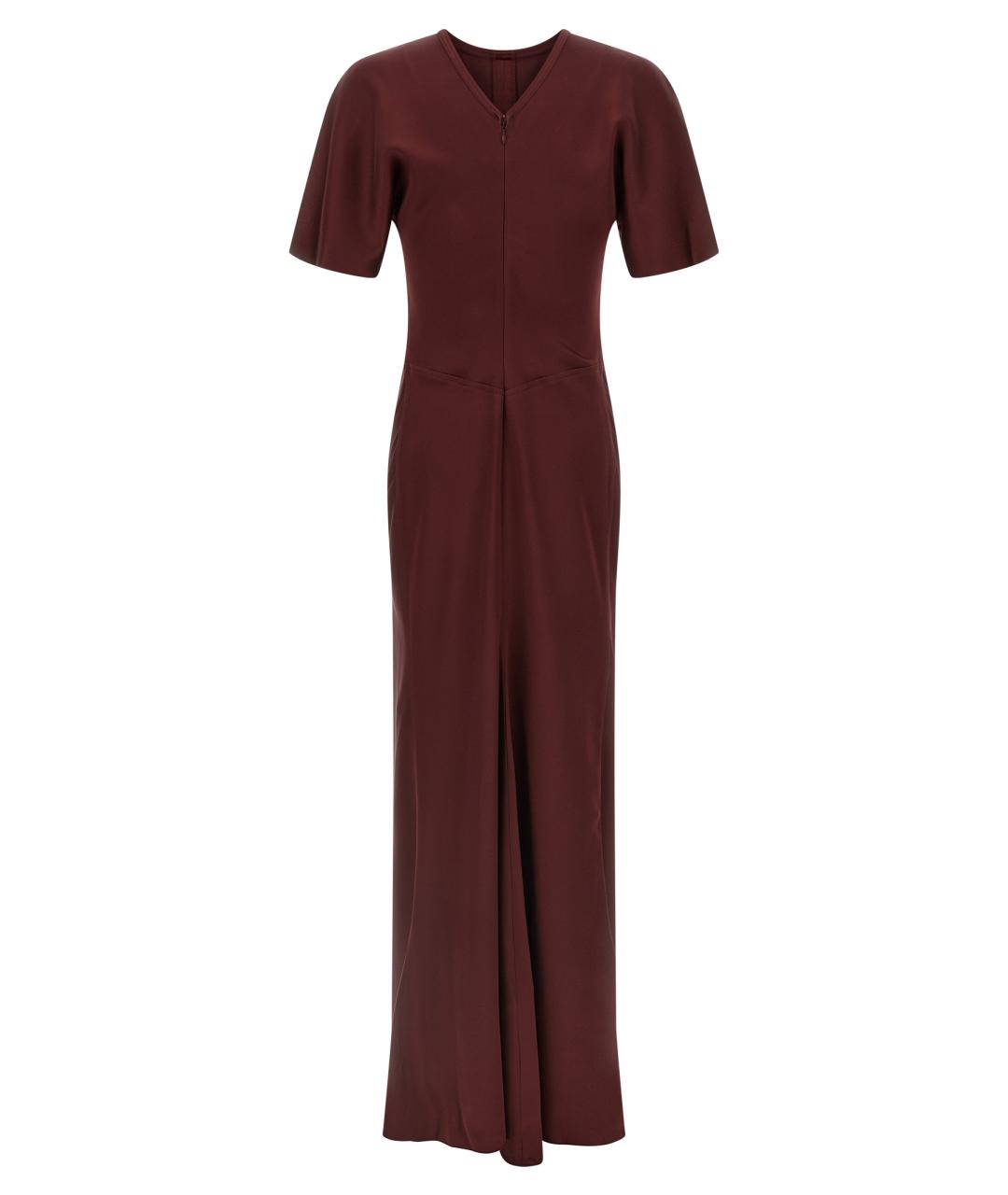 VICTORIA BECKHAM Бордовое ацетатное платье, фото 2