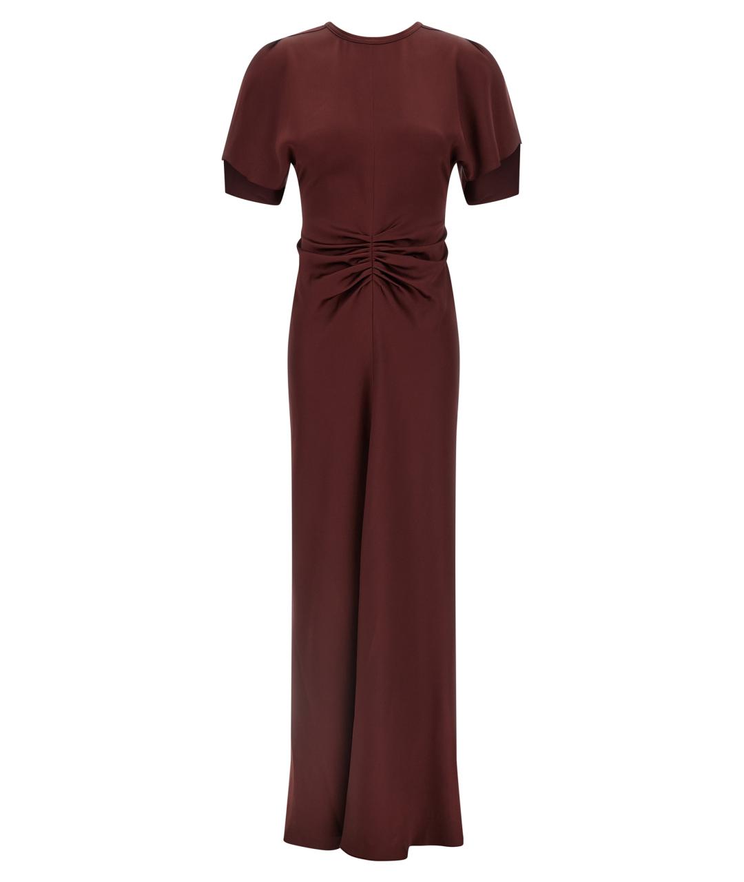 VICTORIA BECKHAM Бордовое ацетатное платье, фото 1