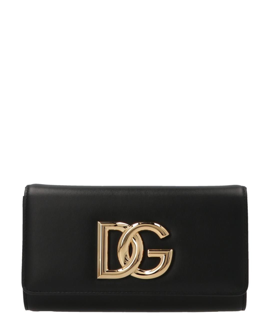 DOLCE&GABBANA Черная кожаная сумка через плечо, фото 1