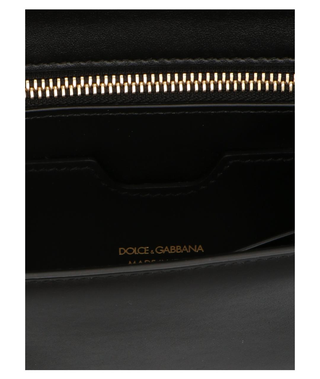 DOLCE&GABBANA Черная кожаная сумка через плечо, фото 3