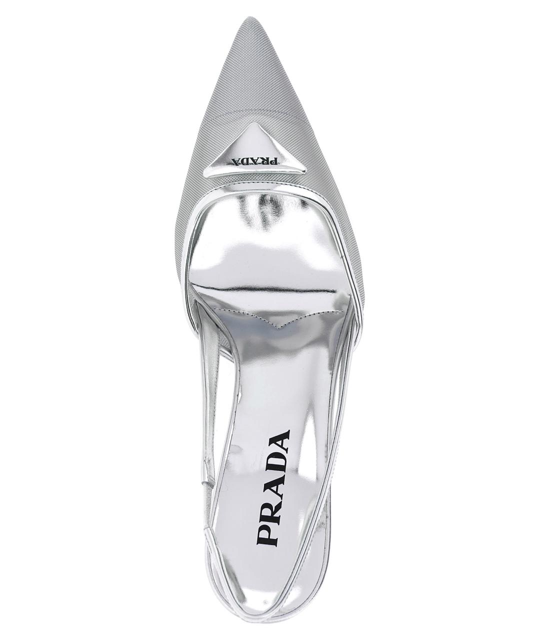 PRADA Серебряные текстильные туфли, фото 4
